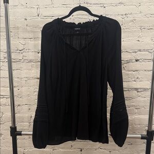 Torrid Black Blouse with Lace Details